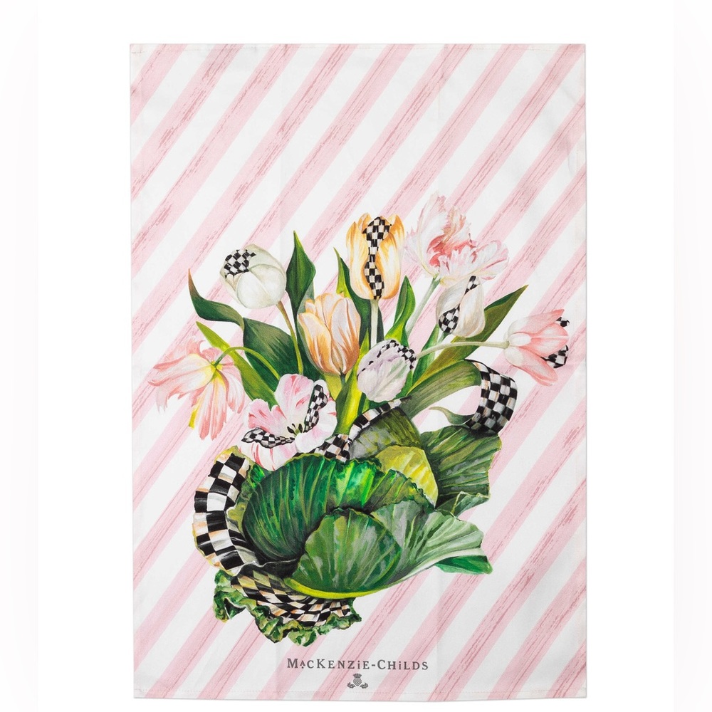 Mackenzie Childs Cabbage Bouquet Dish Towel